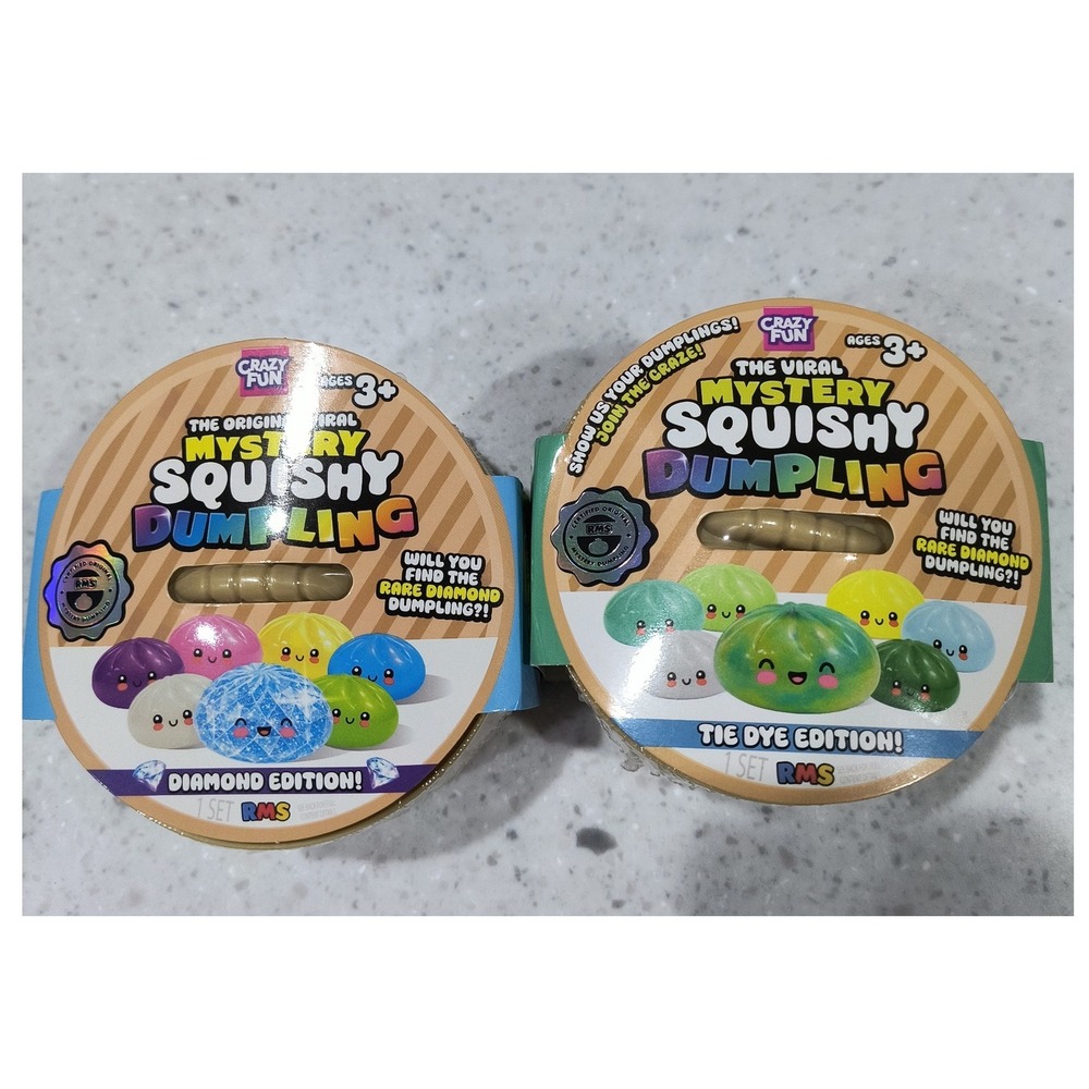 Crazy Fun Mystery Squishy Dumpling Diamond & Tie Dye Edition Lot 2 Authentic